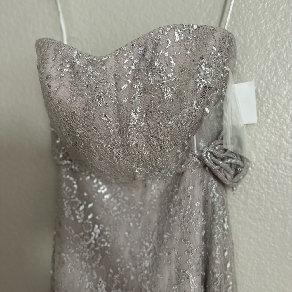 After Six Bridesmaid Maxi Dress Gown 6786 Oyster 0 - Picture 7 of 11